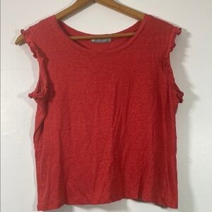 In2 by InCashmere 100% Linen Ruffle Sleeve Size M